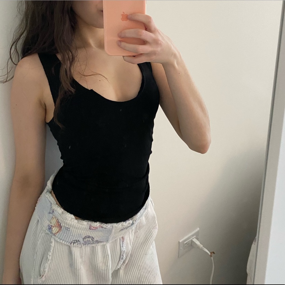 Brand new never worn black tank top with a v neck notch as the neckline. - Picture 4 of 4